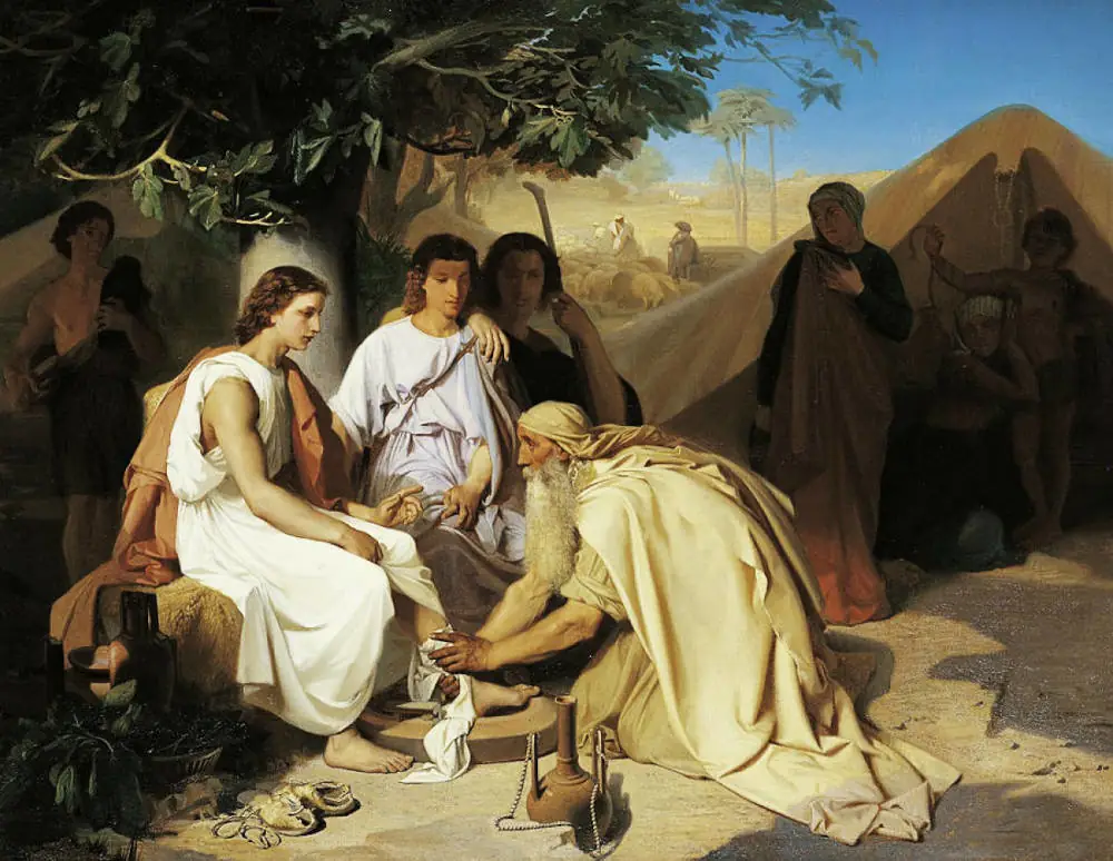 Abraham washing the feet of angels