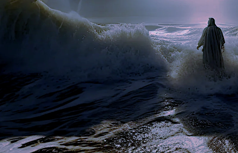 Jesus walks on water